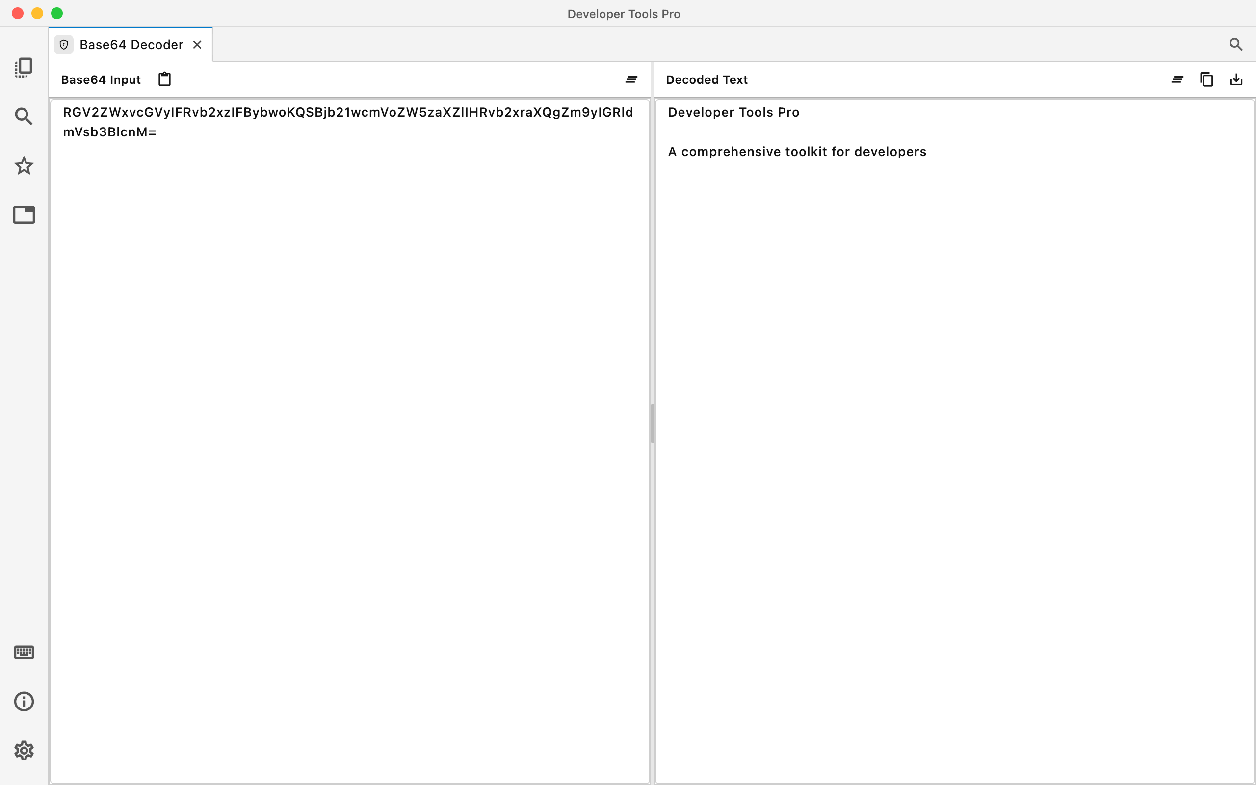 Base64 Decoder in Developer Tools Pro