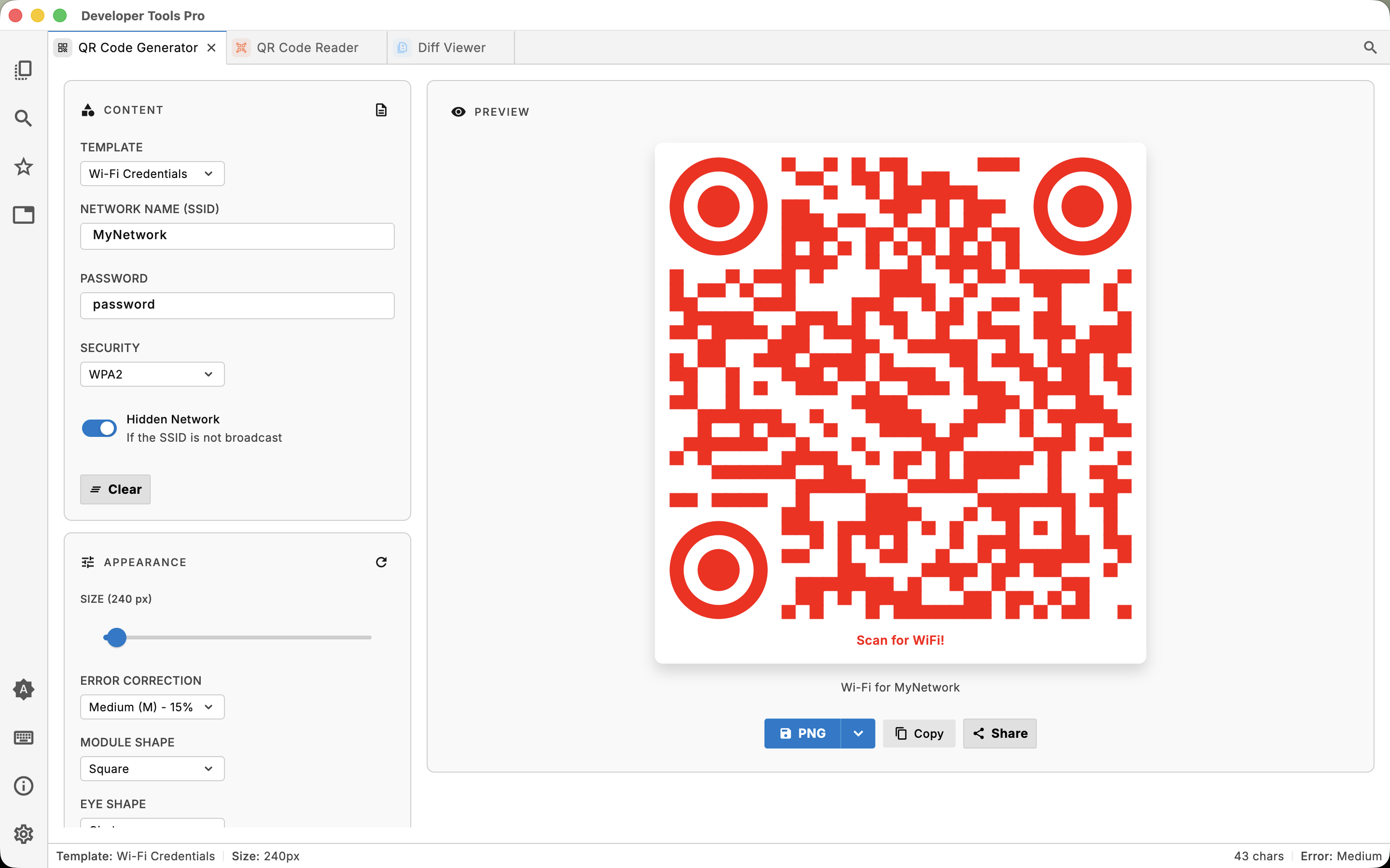 QR Code Generator in Developer Tools Pro